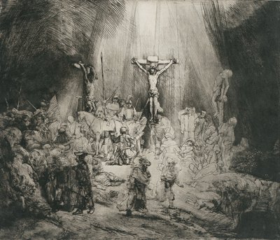 Christus gekreuzigt zwischen den beiden Dieben (Die drei Kreuze) von Rembrandt van Rijn